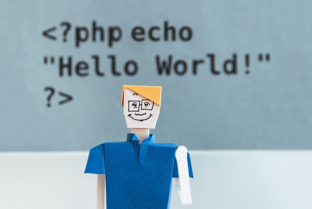 紙人形、PHP、Hello World。